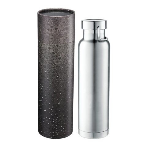 Thor Copper Vac Bottle 22oz With Cylindrical Box Silver | No Imprint