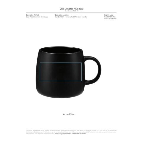 Vida Ceramic Mug 15oz Black | No Imprint | not available | not available
