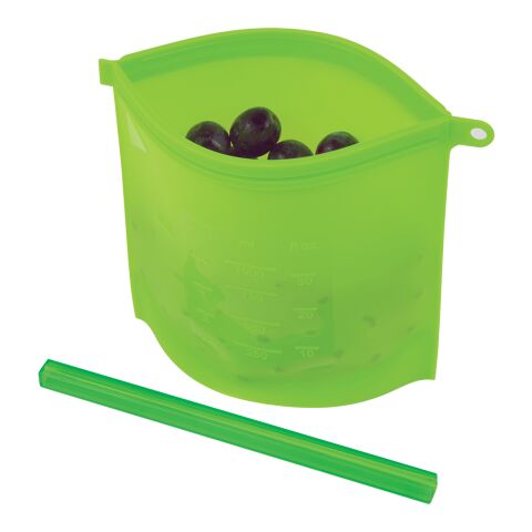 Reusable Food Bag With Plastic Slider Green