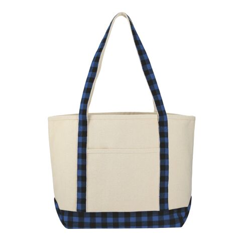Buffalo Plaid 18oz Cotton Boat Tote Black-Black | No Imprint | not available | not available