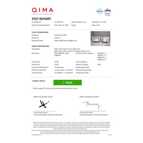 Baltic 24oz Cotton Canvas Tall Zippered Boat Tote Navy | No Imprint | not available | not available