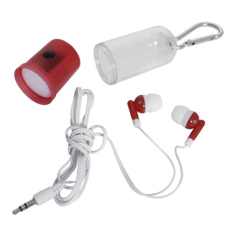Earbuds With Flashlight Case Transparent Red | No Imprint | not available | not available