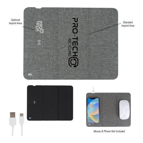 RPET 10W Wireless Charging Mouse Pad Gray | No Imprint | not available | not available