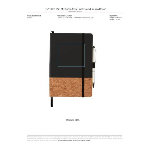 5.5&quot; x 8.5&quot; Lucca Cork Hard Bound JournalBook® Navy | No Imprint | not available | not available