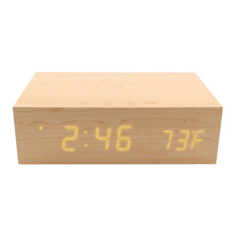 BlueSequoia Alarm Clock With Qi Charging Station And Wireless Speaker Brown | No Imprint | not available | not available