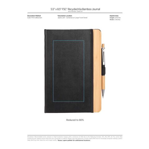5.5” x 8.5” FSC® Recycled Kia Bamboo Journal Orange | No Imprint | not available | not available