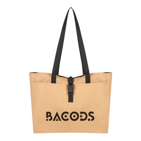 Bianca Buckle Tote Bag Tan with White | No Imprint | not available | not available