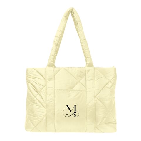 Luxe Quilted Puffer Tote Bag Beige