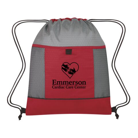 Honeycomb Ripstop Drawstring Bag Red with Gray | No Imprint | not available | not available