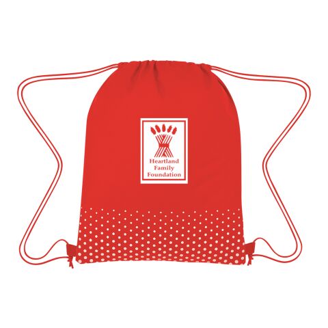 Connect The Dots Non-Woven Drawstring Bag Red with White | No Imprint | not available | not available