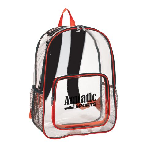 Clear Backpack Red