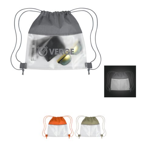 Reflective Heathered Frost Drawstring Bag Olive | No Imprint | not available | not available