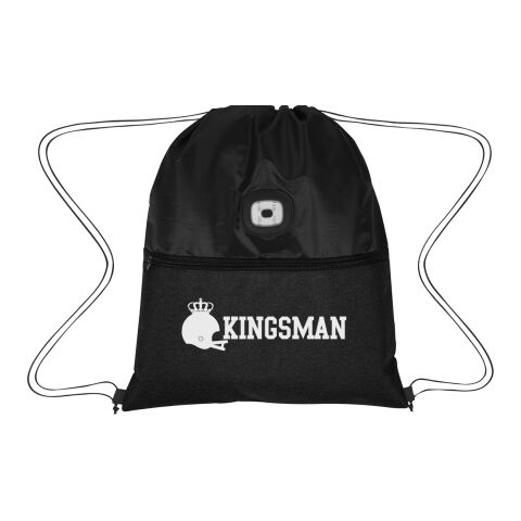 COB Light Up Heathered Drawstring Bag Standard | Black | No Imprint | not available | not available