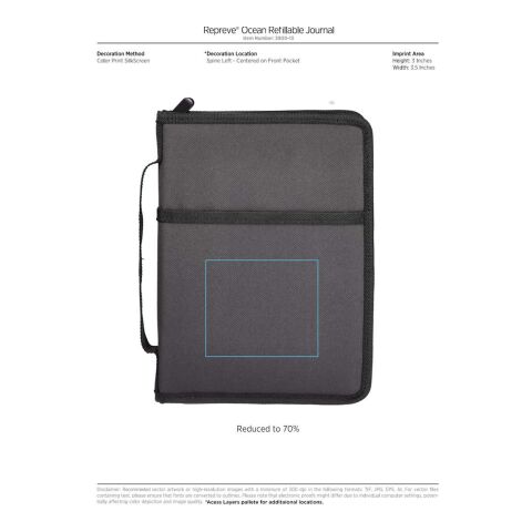 Repreve® Ocean Refillable Journal Charcoal | No Imprint | not available | not available