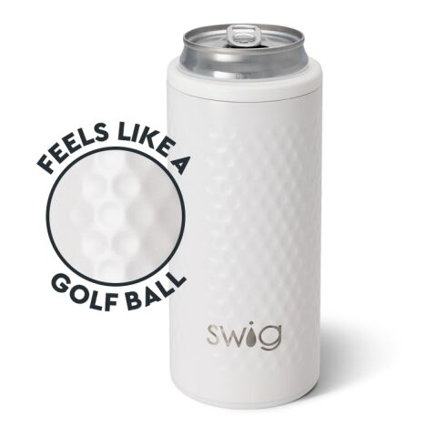 12 Oz. Swig Life™ Golf Partee Skinny Can Cooler White | No Imprint