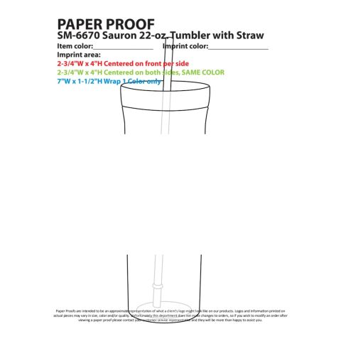 Sauron 22oz Tumbler with Straw Clear