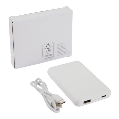 UL Listed Connect 5000 mAh Wireless Power Bank White | No Imprint | not available | not available