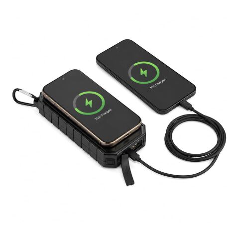 UL Listed 10000  IPX5 Solar 15W Wireless Power Ban Black
