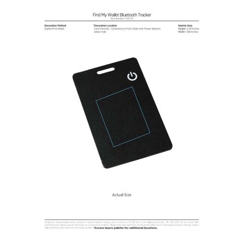 Find My Wallet Bluetooth Tracker Black | No Imprint | not available | not available