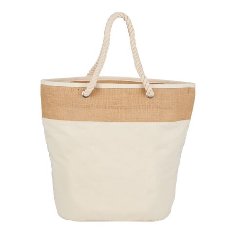 Jute Accent 12oz Cotton Canvas Rope Tote Natural | No Imprint | not available | not available