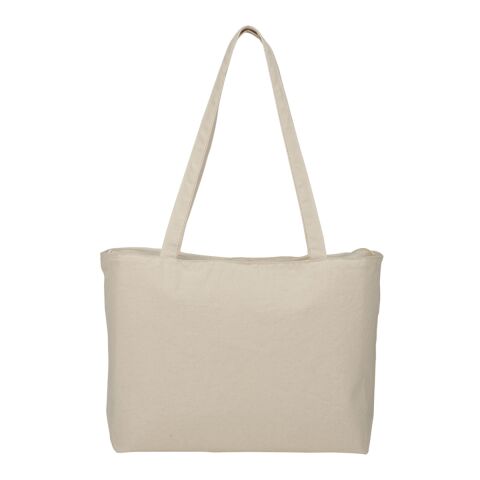 Zippered 12oz Cotton Canvas Shopper Tote Natural | No Imprint | not available | not available