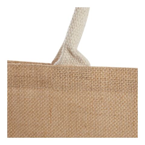 Jute Shopper Tote with Recycled Cotton Pocket Natural | No Imprint | not available | not available