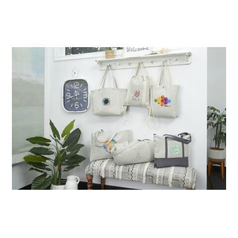 Repose 10oz Recycled Cotton Box Tote w/Snap Standard | Gray | No Imprint | not available | not available