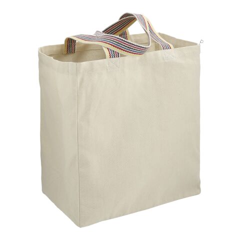 Rainbow Recycled 8oz Cotton Grocery Tote Standard | Natural | No Imprint | not available | not available