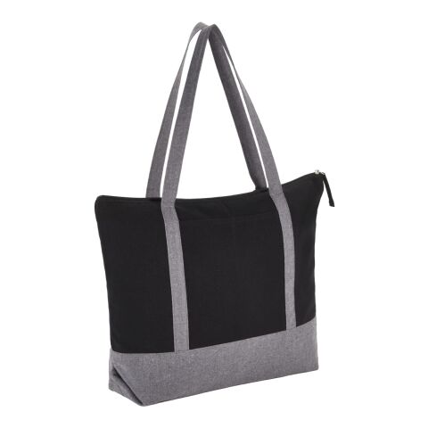 Repose 10oz Recycled Cotton Zippered Tote Standard | Black | No Imprint | not available | not available