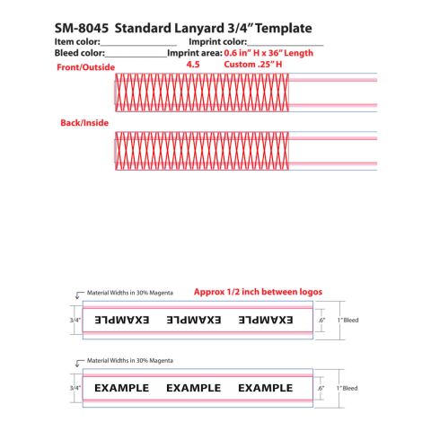 Full Color 3/4&quot; Lanyard w/ Hook White | No Imprint | not available | not available