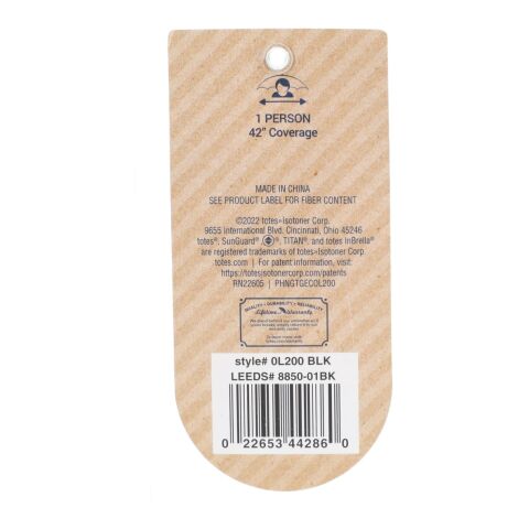 42&quot; totes® 3 Section Auto Open Umbrella Black | No Imprint | not available | not available