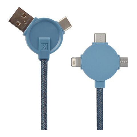 5 Ft. 3-In-1 Lithium CC - Charging Cable Translucent Blue | No Imprint | not available | not available