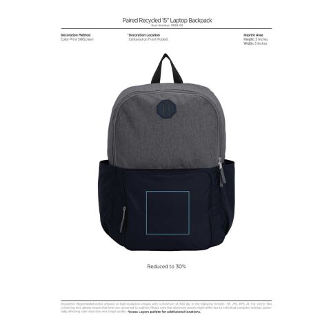 Paired Recycled 15&quot; Laptop Backpack Navy | No Imprint | not available | not available