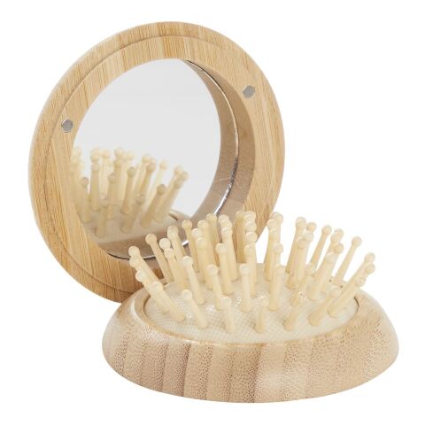 FSC® 100% Bamboo Compact Mirror/Brush Natural | No Imprint | not available