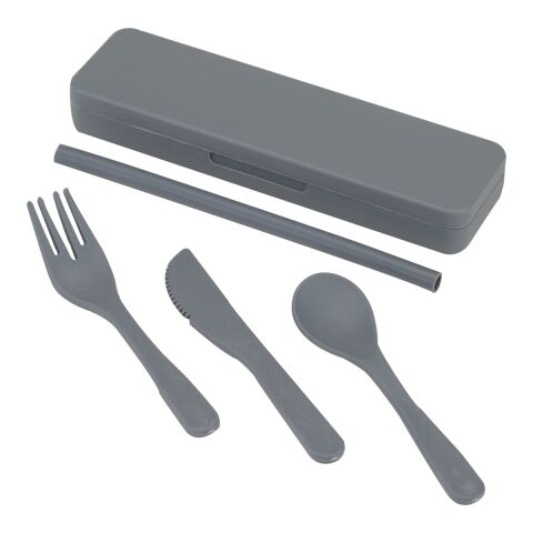 Recycled Plastic Utensil To Go Set Gray