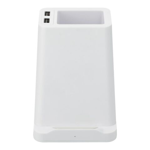 Wireless Charger Pen Holder w/ Dual Outputs White | No Imprint | not available | not available