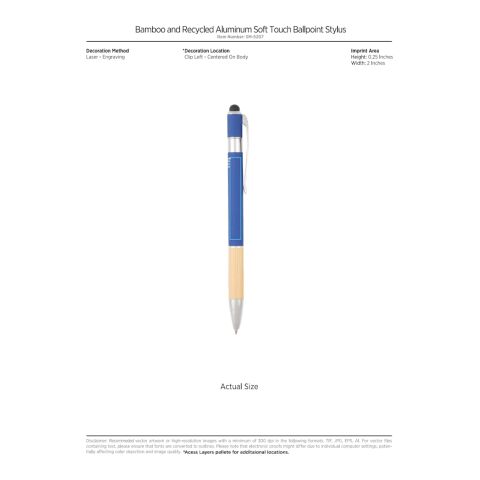 Bamboo rAL Soft Touch Ballpoint Stylus Standard | Royal Blue | No Imprint | not available | not available