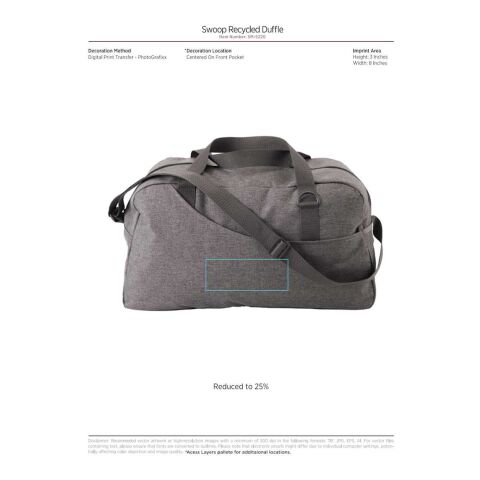 Swoop Recycled Duffle Standard | Graphite | No Imprint | not available | not available