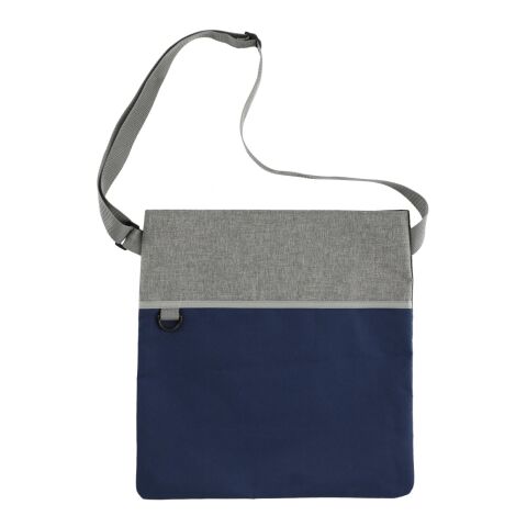 Double Heather RPET Crossbody Tote Standard | Navy Blue-Gray | No Imprint | not available | not available