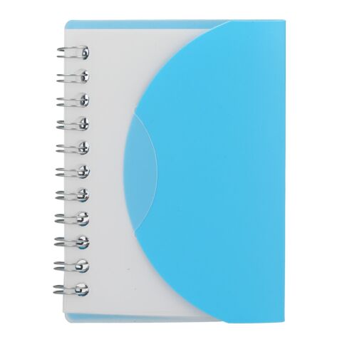 3.4” x 4.5” FSC® Recycled Post Spiral Notebook Transparent Blue