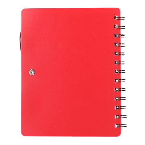 5&quot; x 7&quot; Recycled Dual Pocket Spiral Notebook w Pen Red with White | No Imprint | not available | not available