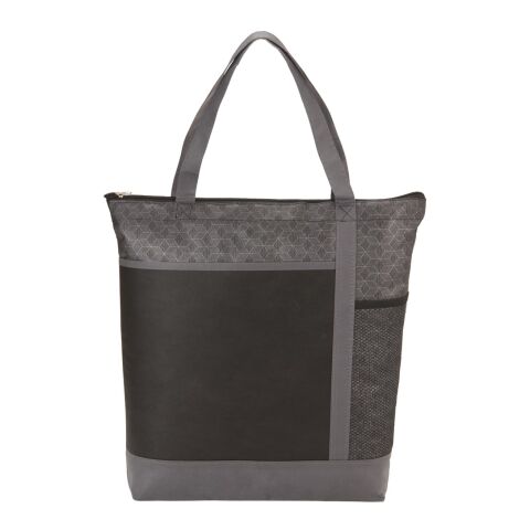 Chrome Non-Woven Zipper Convention Tote Black | No Imprint | not available | not available