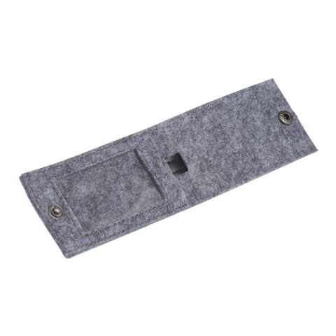 Recycled Felt Luggage Tag Charcoal | No Imprint | not available | not available