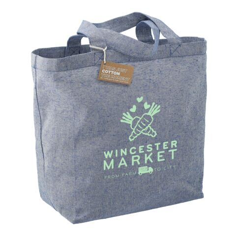 Recycled 5oz Cotton Twill Grocery Tote Blue | No Imprint | not available | not available