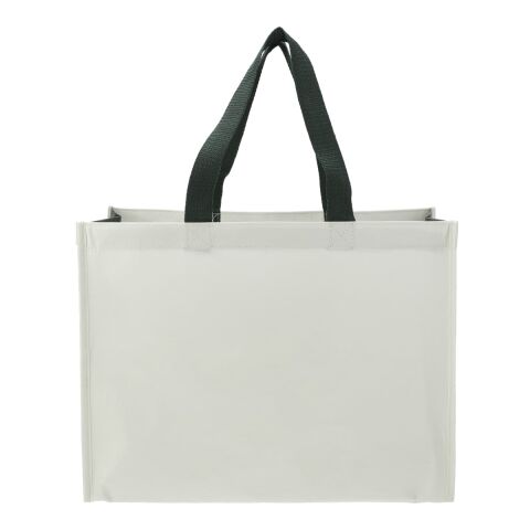 RPET Laminated Matte Shopper Tote Natural-Forest Green | No Imprint | not available | not available