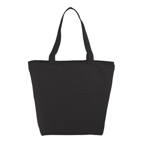 Maine 8oz Cotton Canvas Zippered Tote Standard | Black | No Imprint | not available | not available