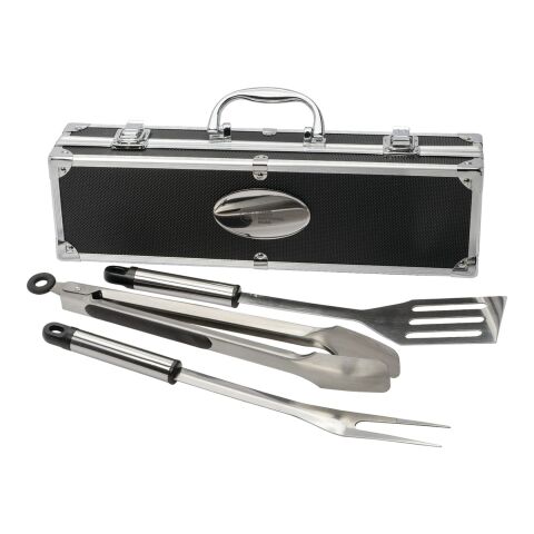3 Piece BBQ set in Aluminum Case Standard | Black | No Imprint | not available