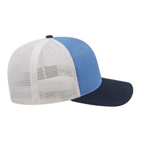 Cap America Premium Trucker Mesh Back Cap Faded Blue-Navy-White