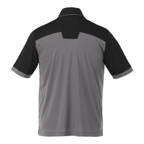 Men's MACK Short Sleeve Polo Black-Steel Grey | 5XL