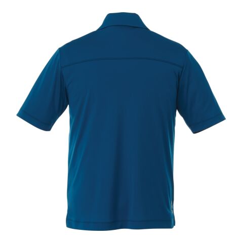 Men&#039;s SAGANO Short Sleeve Polo Standard | Olympic Blue Heather-Blue | 3XL | 1-color Apparel Digital Transfer | CHEST, Horizontal, - across Left Chest at angle from bottom of placket towards shoulder | 8.00 Inches × 2.00 Inches